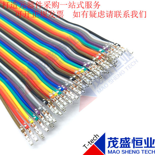 40P杜邦线双头打2.54MM端子彩排线长10CM15CM20CM30CM40CM不插壳