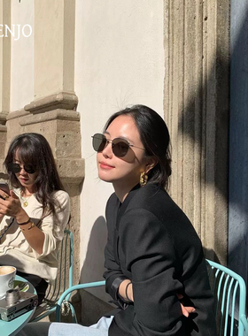 CBENJO/ 美式复古 慵懒中性 简约超轻质感轻巧防紫外线太阳镜女
