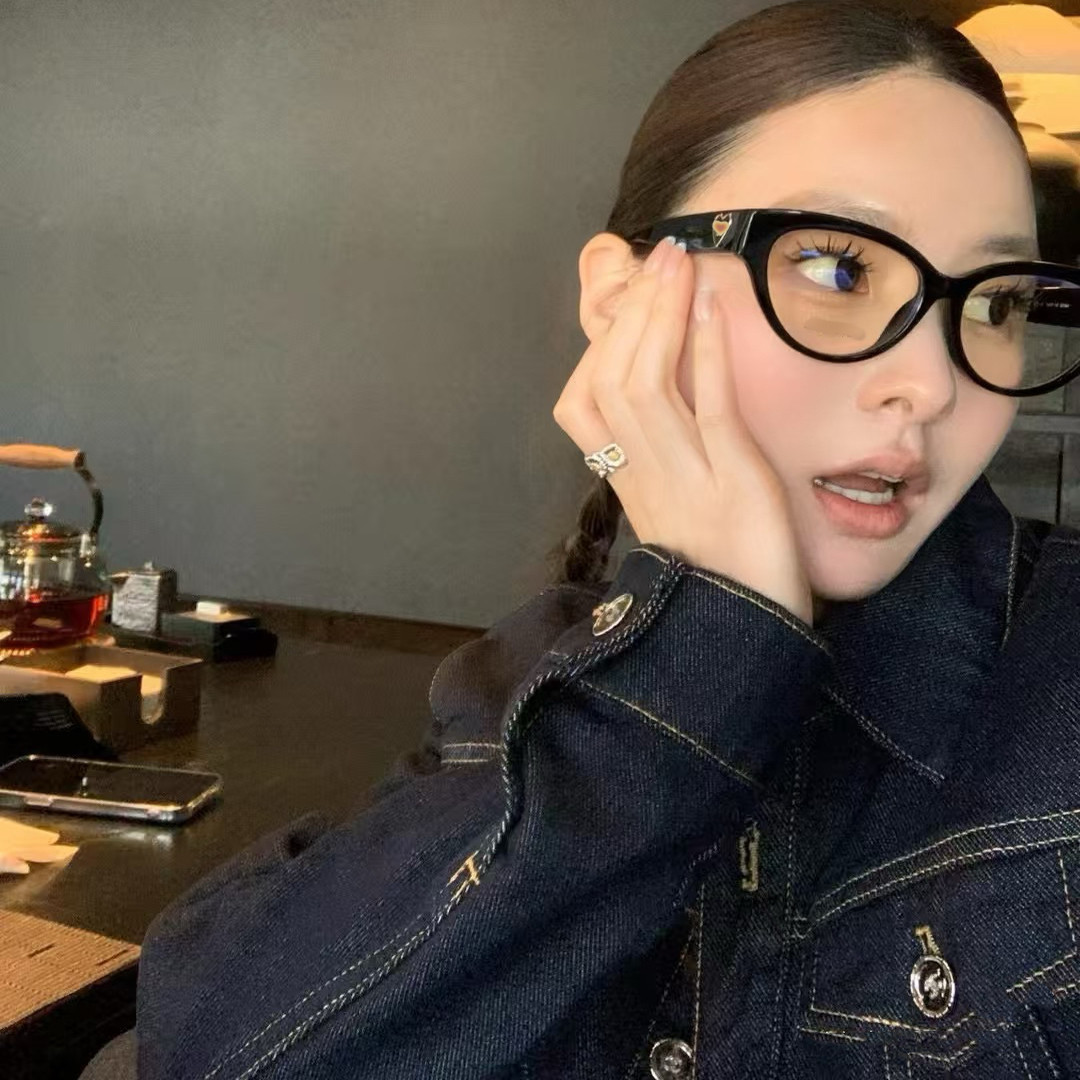 CBENJO/早秋腔调3436猫系黑框素颜板材镜框 耐用慵懒随性近视镜架