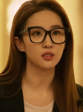 CBENJO/玫瑰的故事刘亦菲同款！黑框时髦素颜近视眼镜框架 显脸小