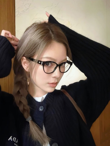 CBENJO/3440绝美白富美式镶嵌珍珠全框板材眼镜框可配近视防蓝光