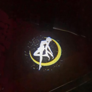 新款升级迎宾灯车门氛围灯下车投影免接线自动美少女卡通可爱