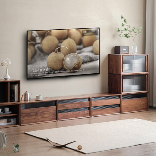 拾影木筑黑胡桃木组合电视柜