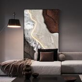 现代简约抽象艺术客厅落地画轻奢玄关装 饰画沙发背景墙落地挂画