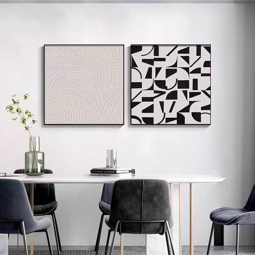 现代简约黑白高级感客厅装饰画
