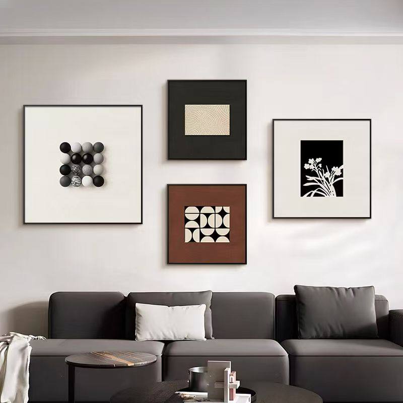 轻奢高级感客厅装饰画意式极简沙发背景墙壁画餐厅黑白灰抽象挂画,家居饰品,现代装饰画,淘宝优惠券,粉丝福利购,淘宝优惠卷