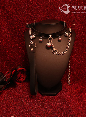 五铃铛项圈女颈带链子puppy小圈工具皮质项链手套装新款