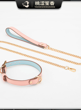 新款皮质项圈女皮质choker牵引绳