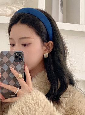 「Busan」韩国网红高颅顶绒面海绵发箍法式复古宽边头箍发卡发饰
