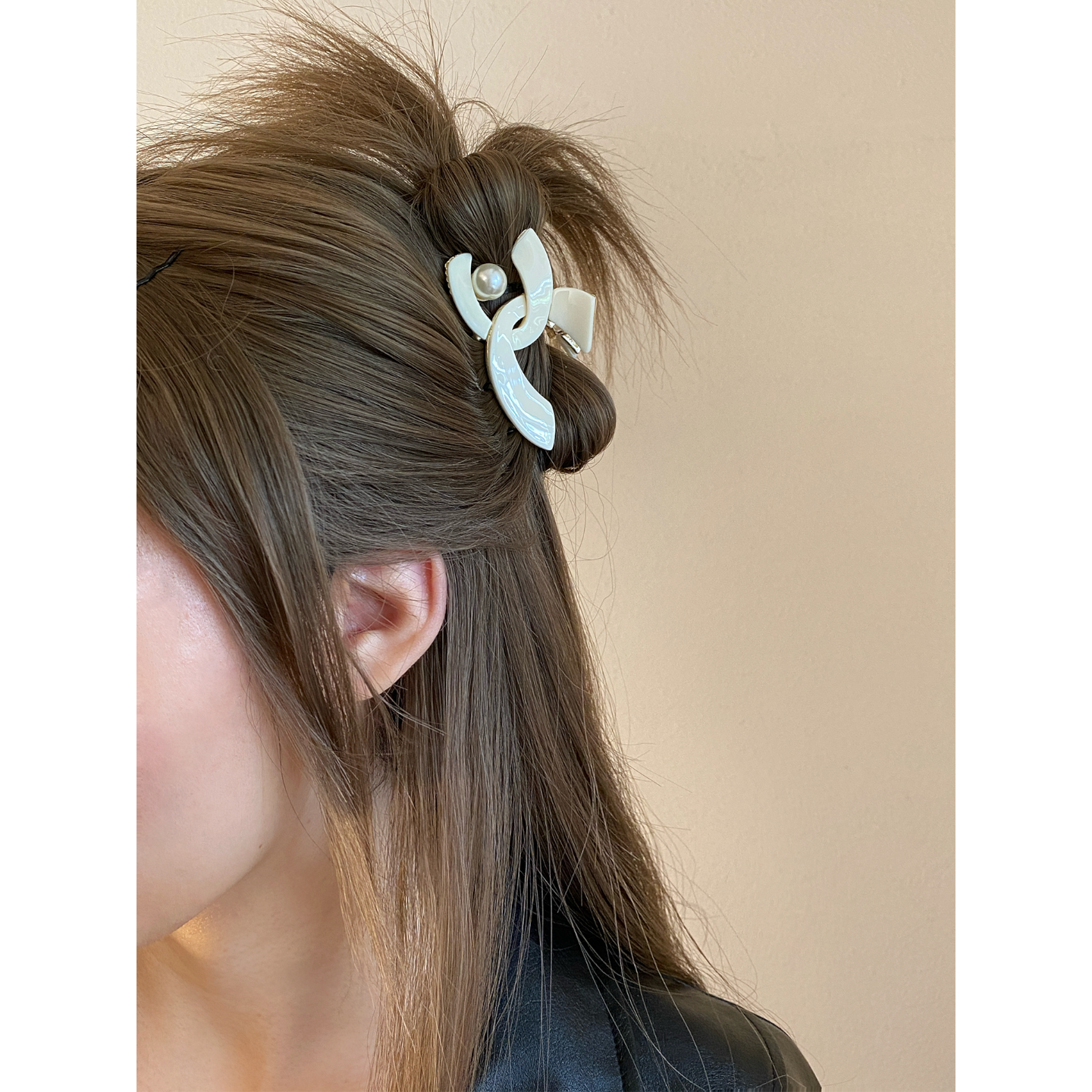 小香风醋酸金属抓夹女中号半扎发夹气质名媛高级感鲨鱼夹百搭轻奢