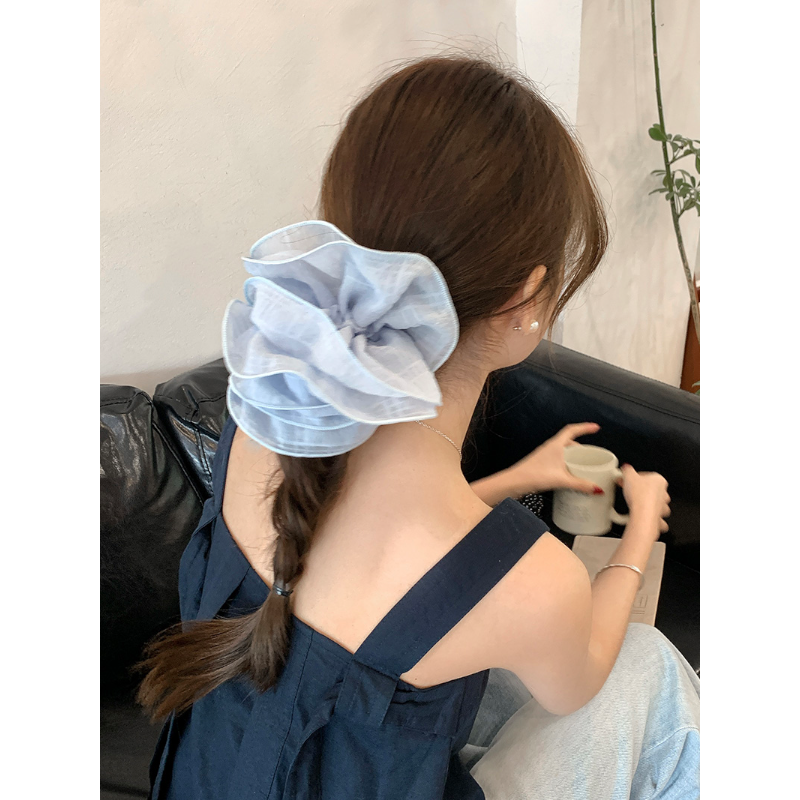 Busan四层超大朵！韩系多层褶皱木耳边大肠发圈ins气质马尾头绳女
