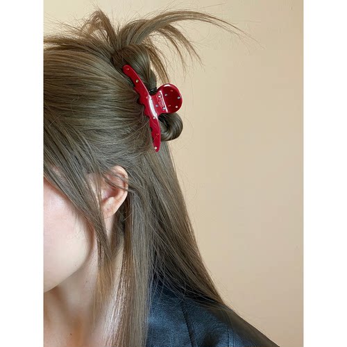 Busan韩系甜美复古彩钻醋酸一字中号抓夹高级百搭半扎发夹鲨鱼夹