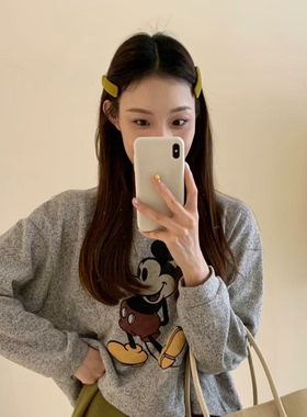 Busan韩系秋冬百搭彩色丝绒发夹边夹时尚气质侧边夹刘海夹发卡女