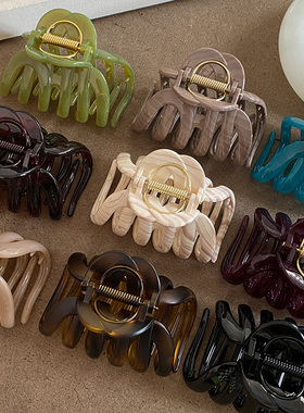 Busan发量多bi入！法式复古深齿加宽大号抓夹高级感发夹鲨鱼夹女