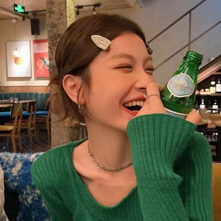 Busan时尚 网红满钻字母发夹发饰高级感气质刘海侧边夹碎发夹子女