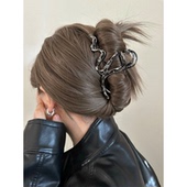 高级感冷淡风液态线条金属大号抓夹高品质后脑勺发抓盘发鲨鱼夹女