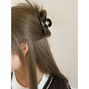 Busan韩国France金标半扎发小抓夹简约复古ins中号醋酸鲨鱼夹发夹