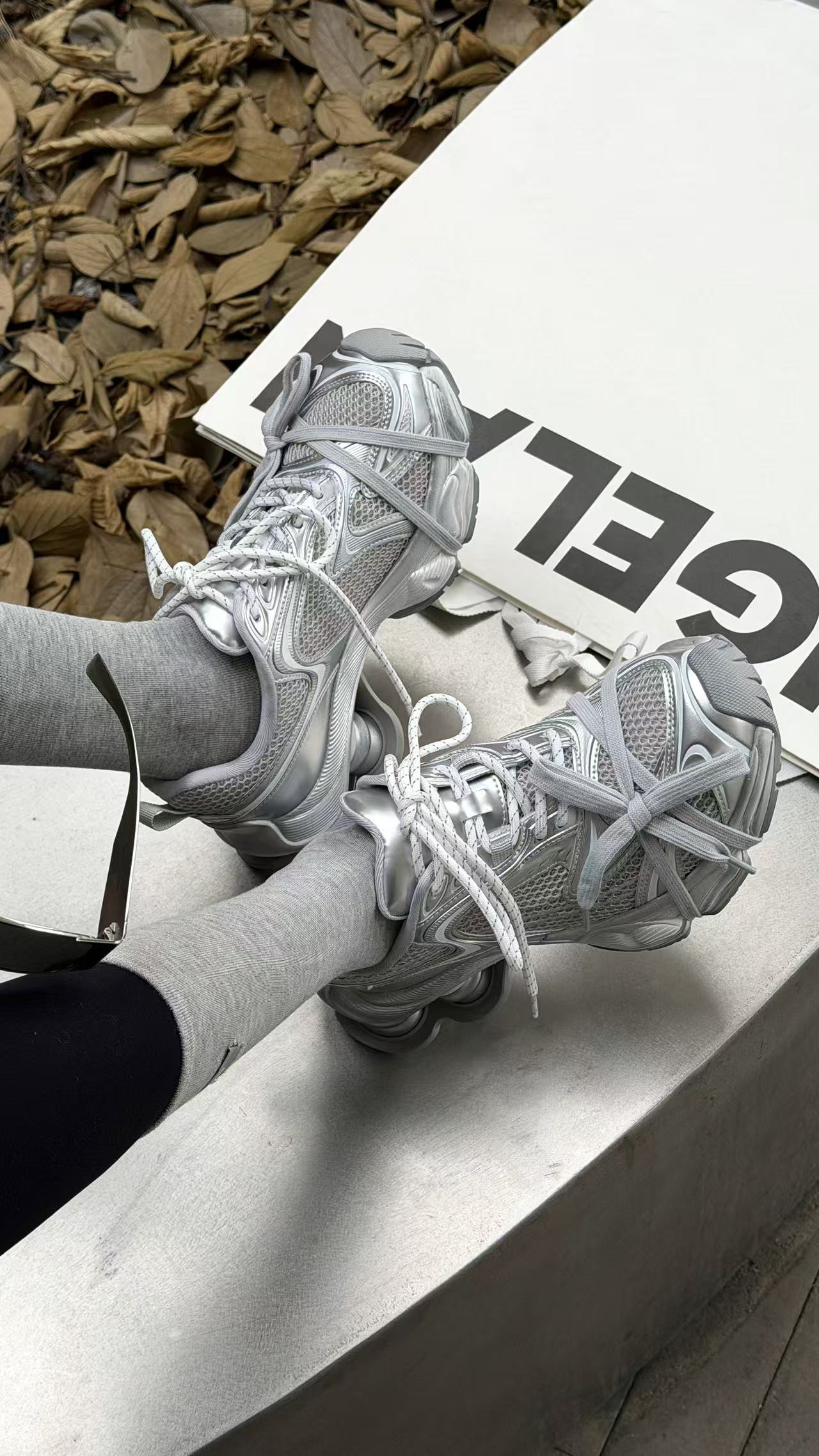 诗歌兰真皮女鞋2026春季新款时尚百搭厚底增高休闲鞋运动鞋老爹鞋