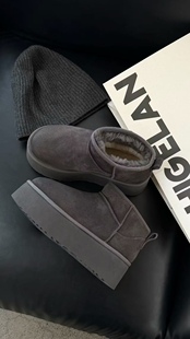 诗歌兰欧洲站皮毛一体女鞋2025冬季新款时尚百搭舒适厚底雪地靴潮