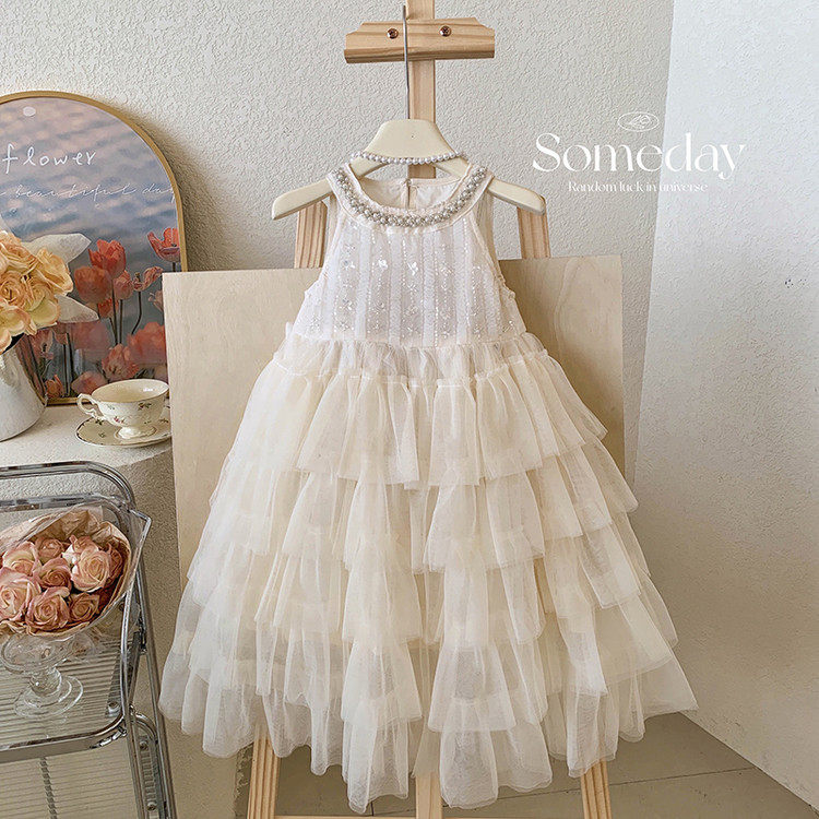 韩版2026新款夏季女童连衣裙洋气蓬蓬公主裙儿童夏装高端礼服