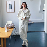 现货215-24029-P175简约连帽卫衣套装上下件两件套（控258），女装短外套，婷丫丫