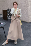 法式马甲衬衫裙女2025春季新款高级感气质半身裙潮，女装短外套，婷丫丫