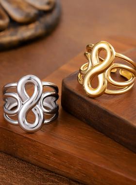 欧美风镂空多层可调戒指女