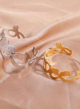 简约几何光面不锈钢手镯