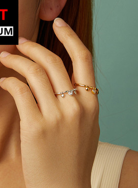 饰品跨境跨境爆款爱心戒指s925纯银心形指环女韩款镶钻手饰指环