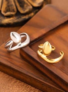 欧美简约风镀金几何戒指