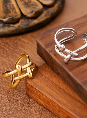 ins风极简不规则开口戒指