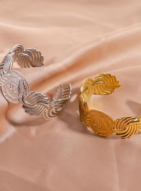 欧美高级感不规则不锈钢手镯