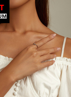 跨境百搭饰品纯银s925星星开口戒指 彩色锆石五角星精致闪耀指环