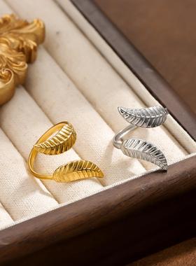 欧美钛钢简约情侣戒指女食指戒