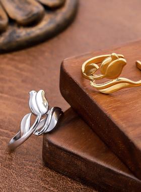 欧美潮牌不锈钢玫瑰戒指女