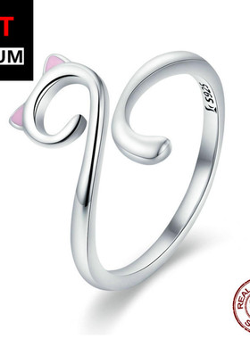 艾芙乐跨境爆款猫咪开口女925