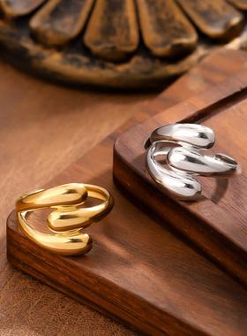 欧美不锈钢几何戒指女款