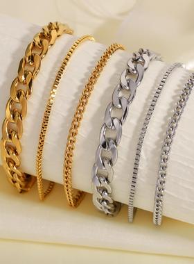 欧美高级感多层混搭手链套装