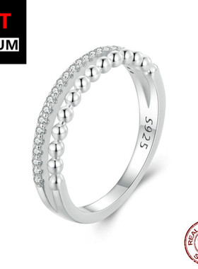 艾芙乐简约双层戒指s925纯银镀