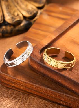 艾芙乐精致麦穗戒指开口戒可调节