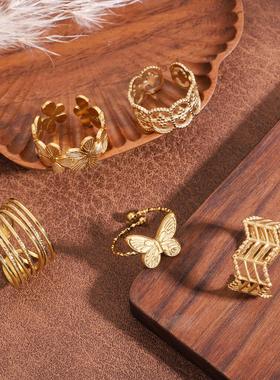 亚马逊爆款镶嵌纯银粉色爱心戒指