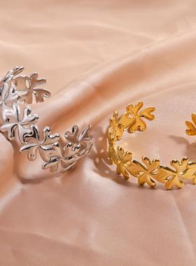 欧美高级感几何不锈钢手镯