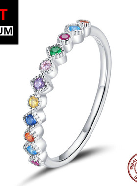 艾芙乐跨境热卖纯银戒指S925彩色