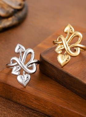 高级感不规则开口真金电镀戒指