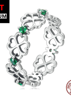 亚马逊热卖纯银s925四叶草戒指