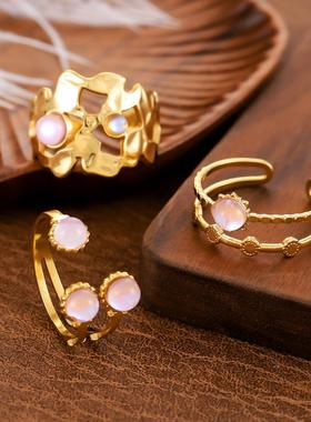 欧美轻奢滴油开口戒指女