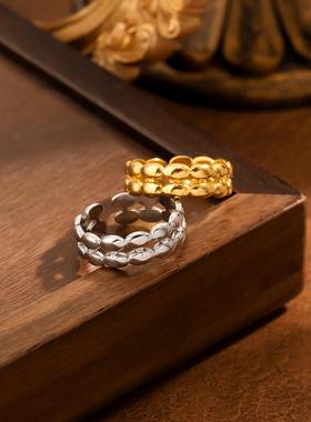 轻奢钛钢戒指女可调节批发