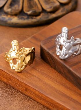 小众不规则巴洛克风戒指女