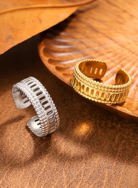 欧美不锈钢拉链戒指女嘻哈风