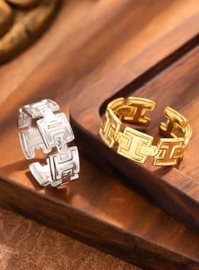 跨境18K金爱心椭圆轻奢女戒